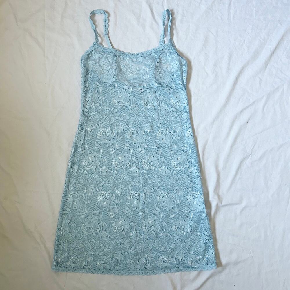light blue cosabella lace slip dress